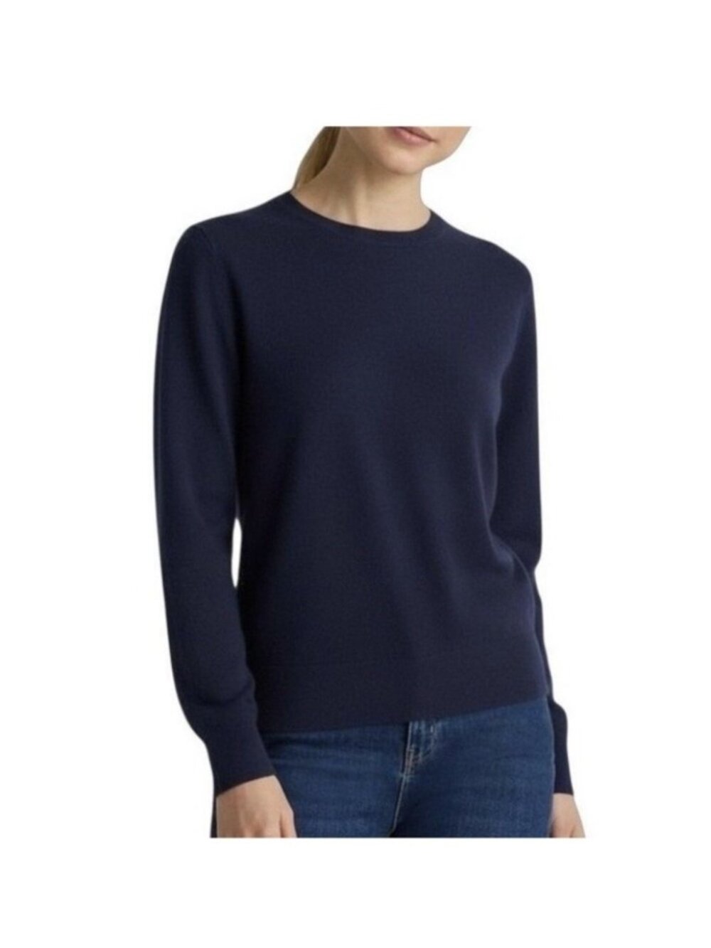 Quince Mongolian Cashmere Crewneck Sweater Women’s Size Small Navy Blue